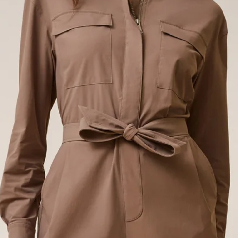 Stylish Tan Jumpsuit with Belt